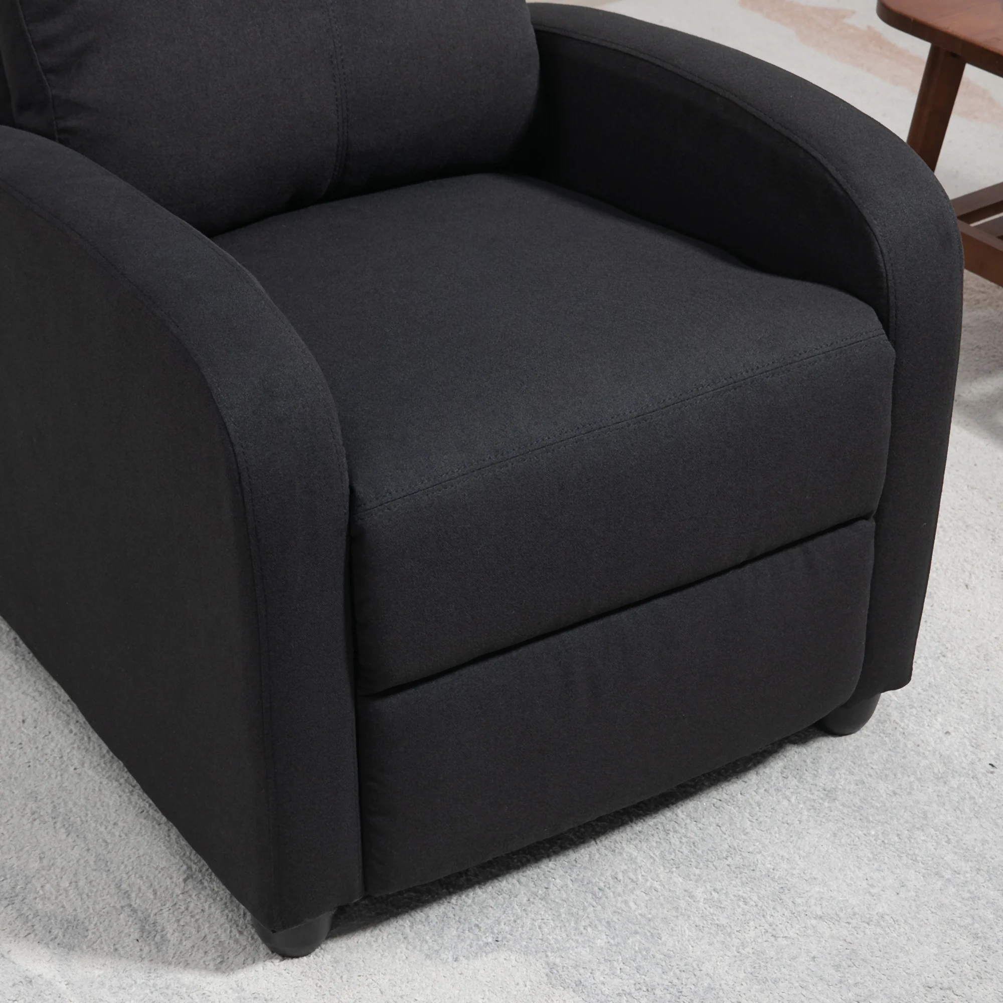 Push Back Recliner Chair with Padded Seat, Black - Image 16