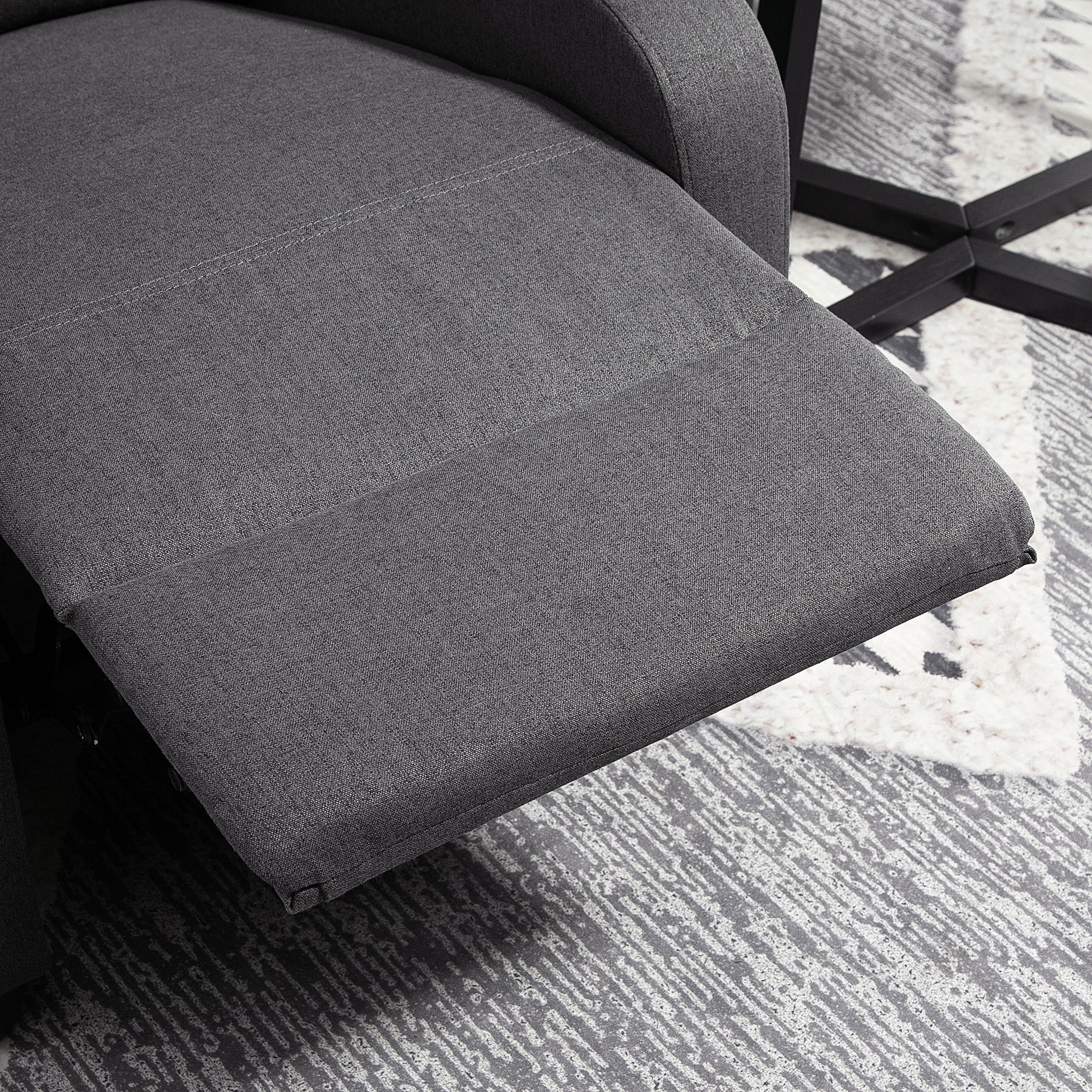Push Back Recliner Chair with Padded Seat, Dark Grey - Image 10
