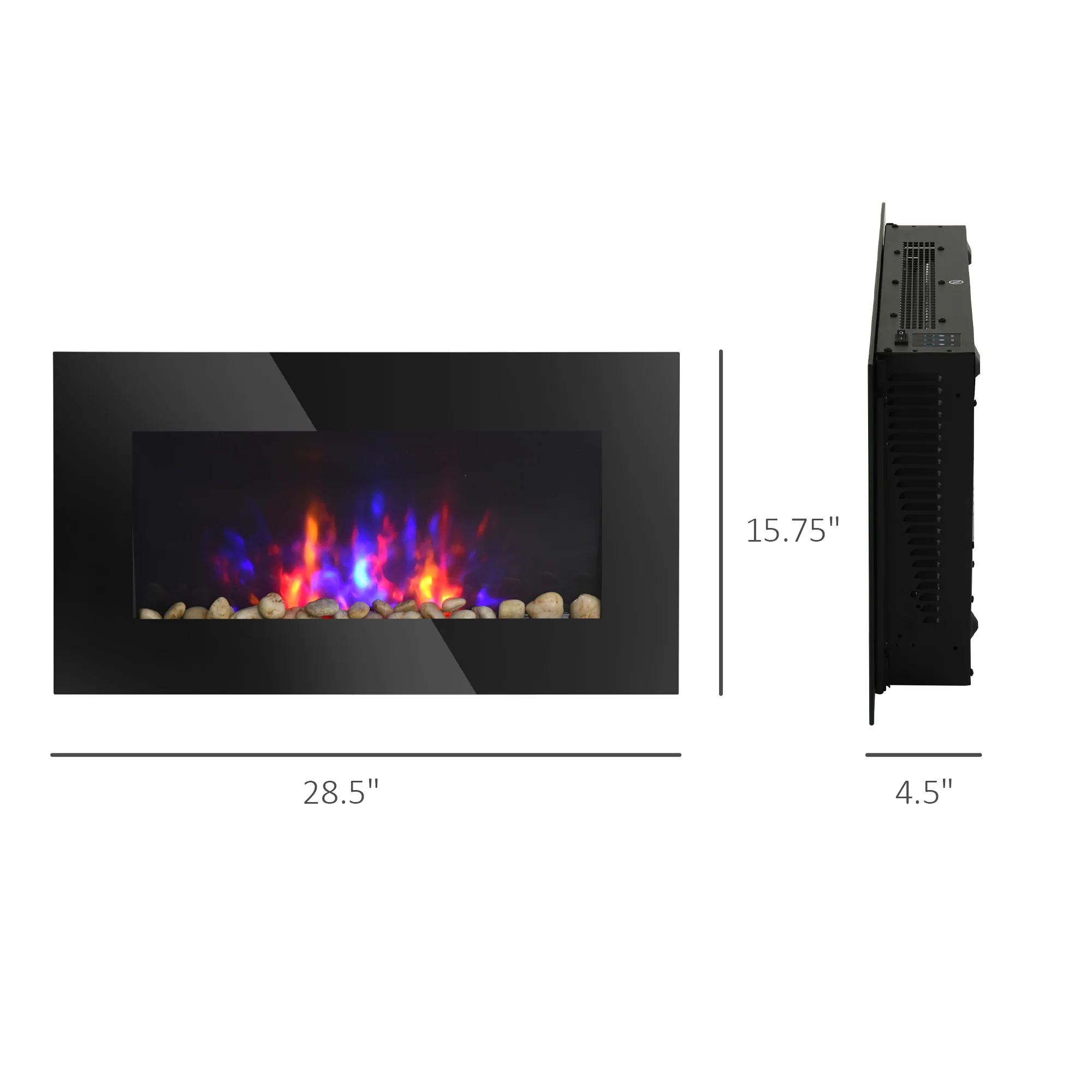 Recessed Fireplace Heater with Realistic LED Flames and Overheat Protection - Image 5