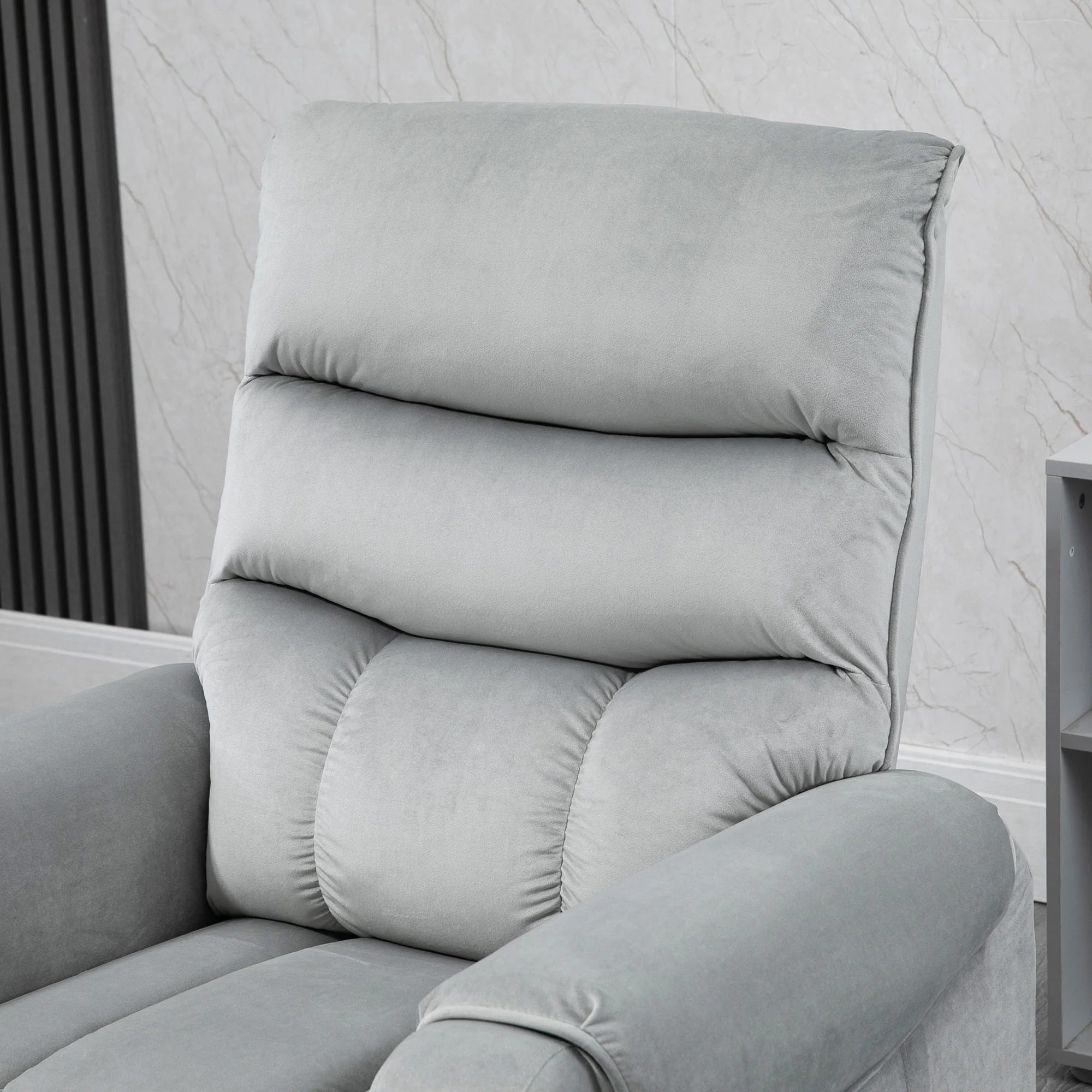 Electric Lift Recliner Chair with 8 Vibration Massage Points & Side Pocket, Grey - Image 10
