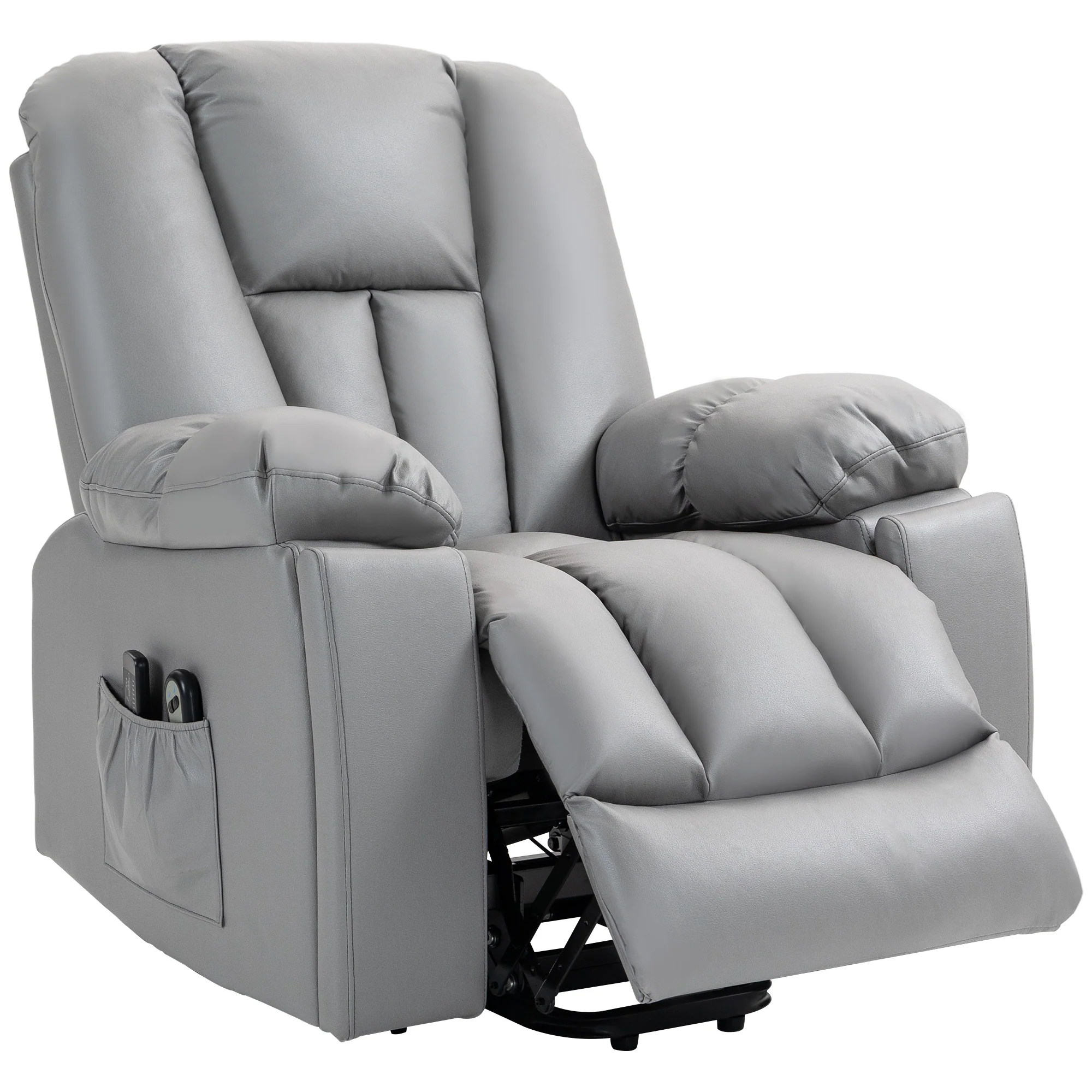 Power Lift Chair with Vibration Massage, Electric Recliner Armchair, Quick Assembly, Charcoal Grey - Image 2