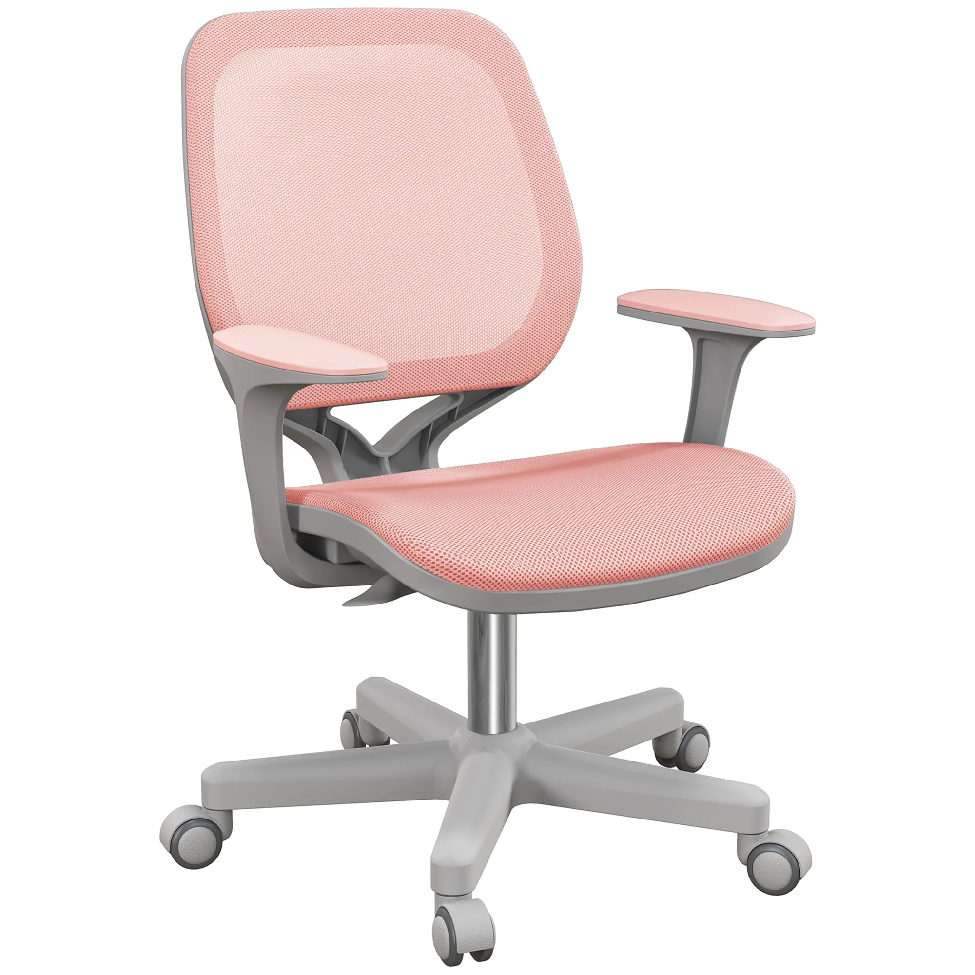 Mesh Office Chair, Mid Back Desk Chair with Adjustable Height & Swivel Castors, Pink
