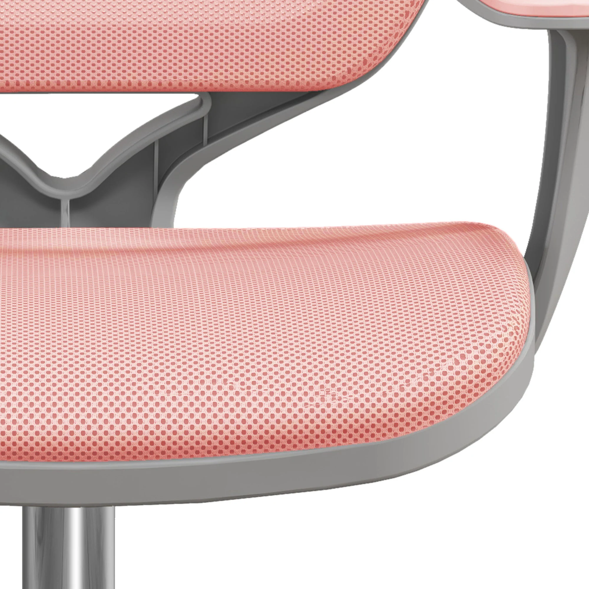 Mesh Office Chair, Mid Back Desk Chair with Adjustable Height & Swivel Castors, Pink - Image 10