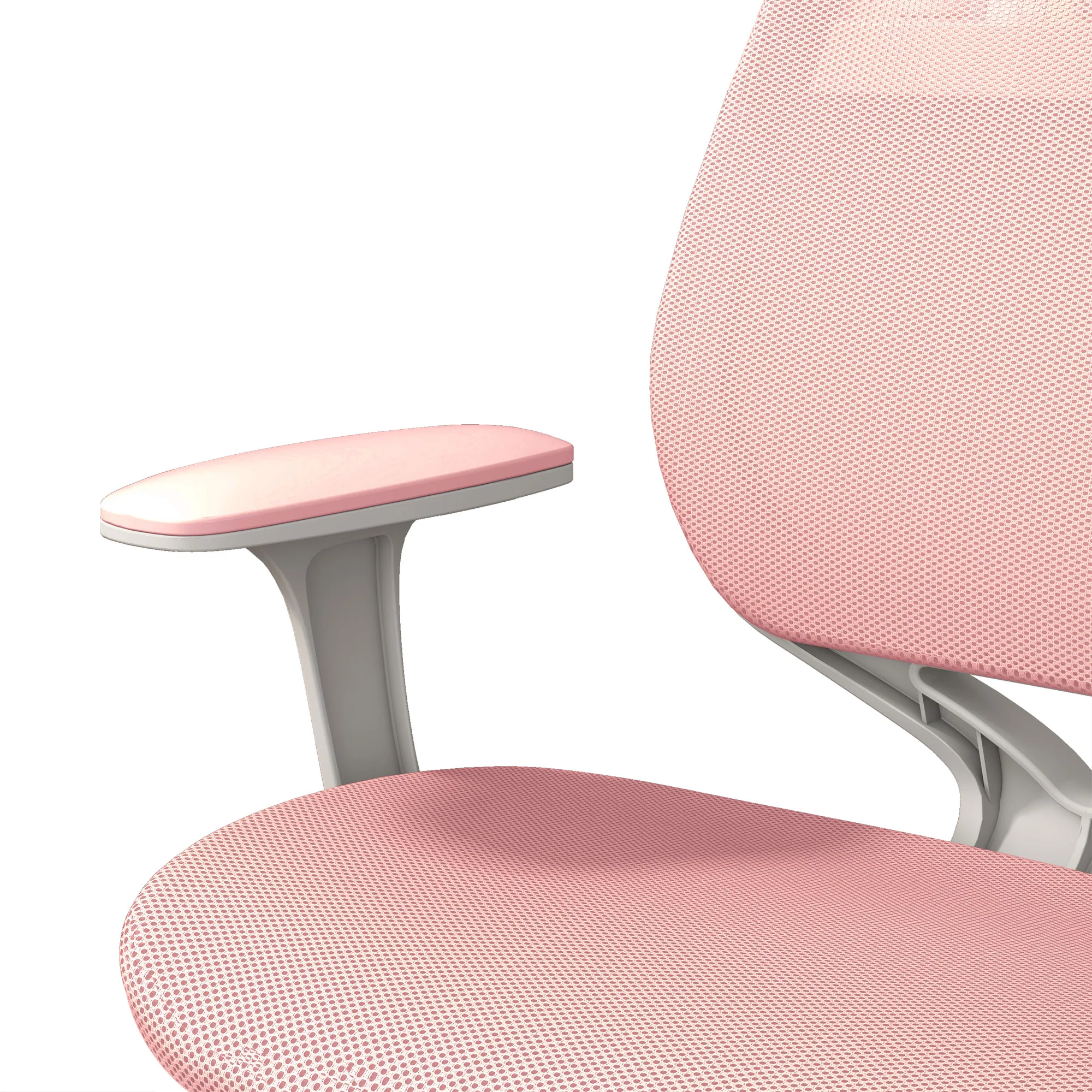 Mesh Office Chair, Mid Back Desk Chair with Adjustable Height & Swivel Castors, Pink - Image 11