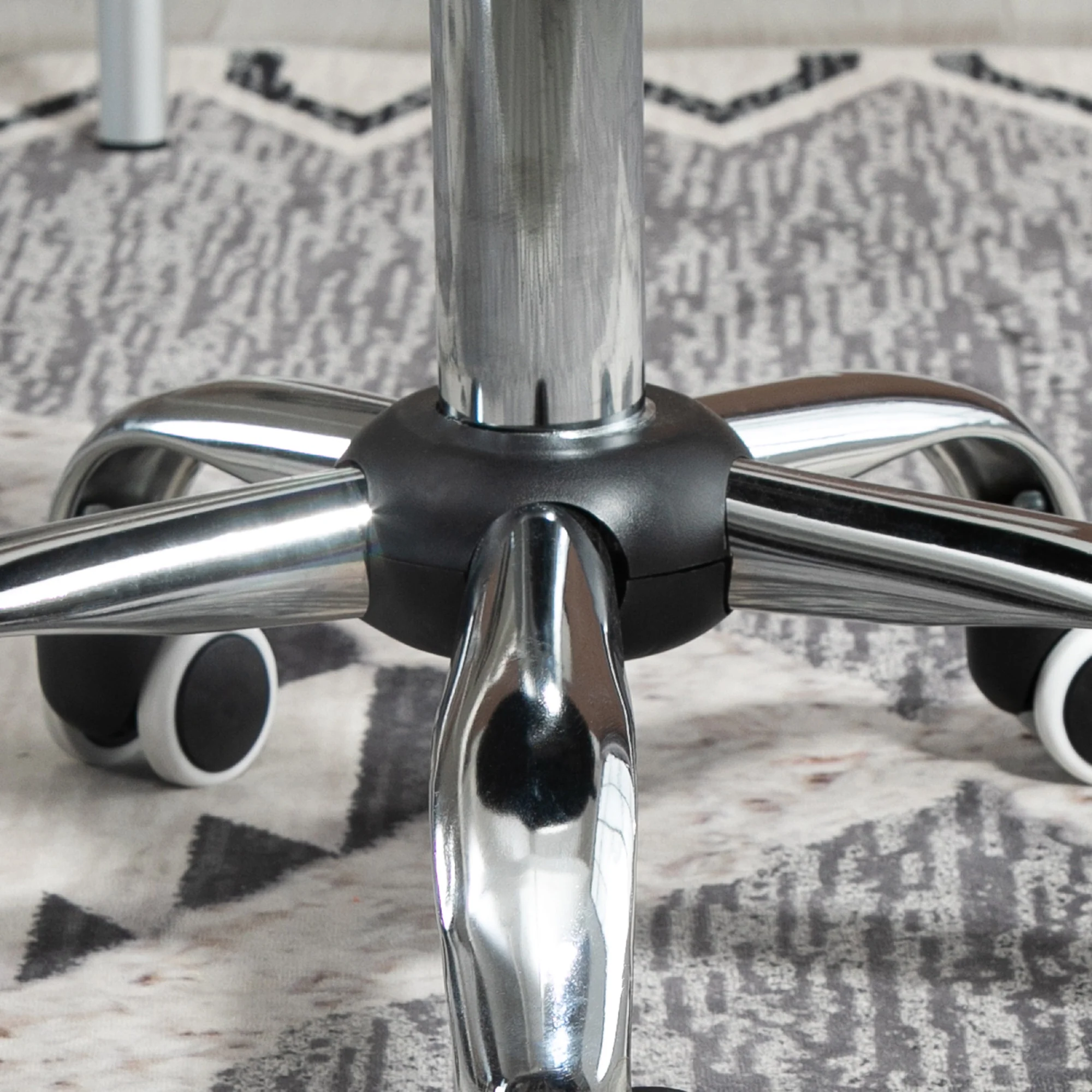 Rolling Swivel Padded Salon Stool with Adjustable Height, Wheeled Massage Chair, Black - Image 11
