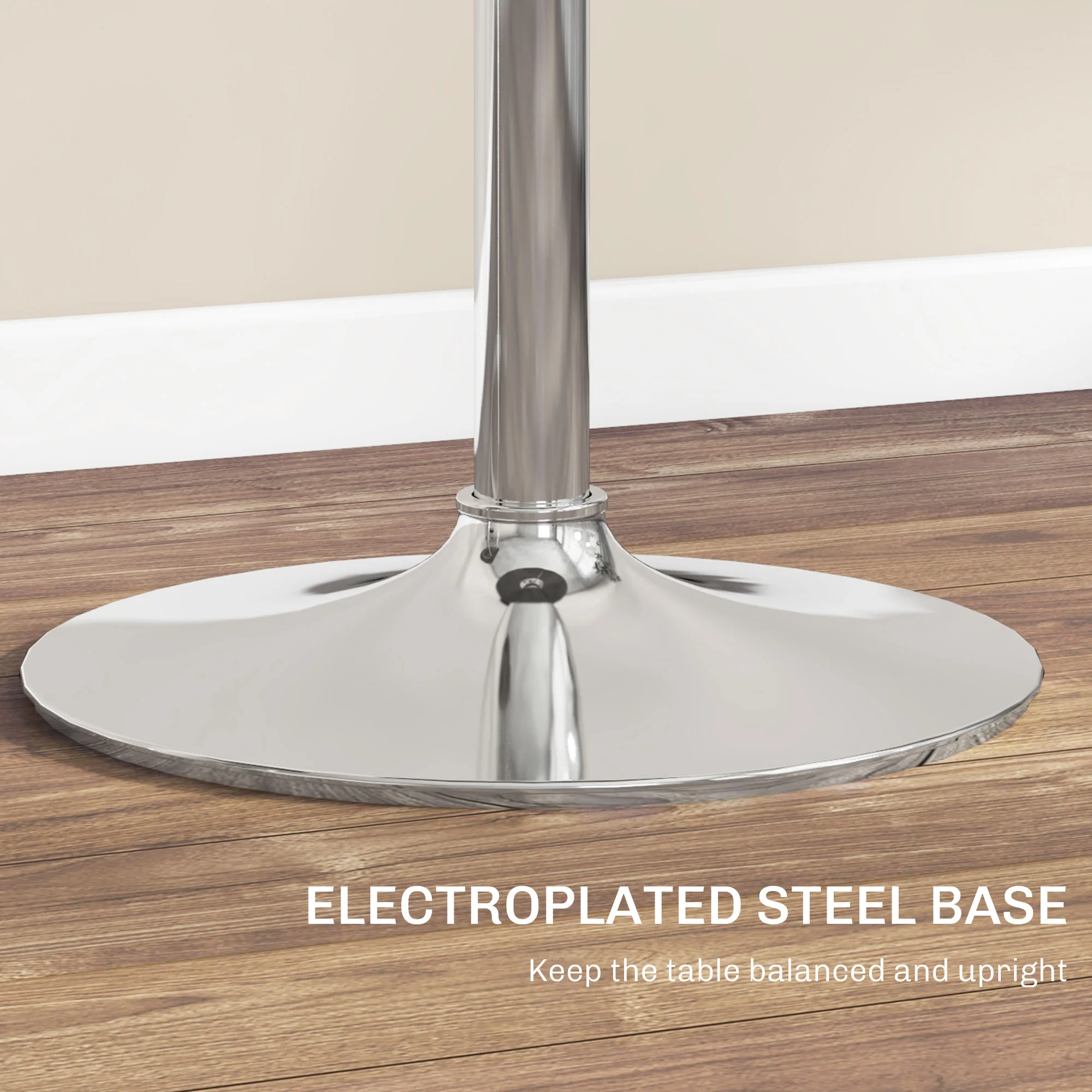 Round Adjustable Pub Table with PE Rattan Top & Steel Base, Beige Grey - Image 9