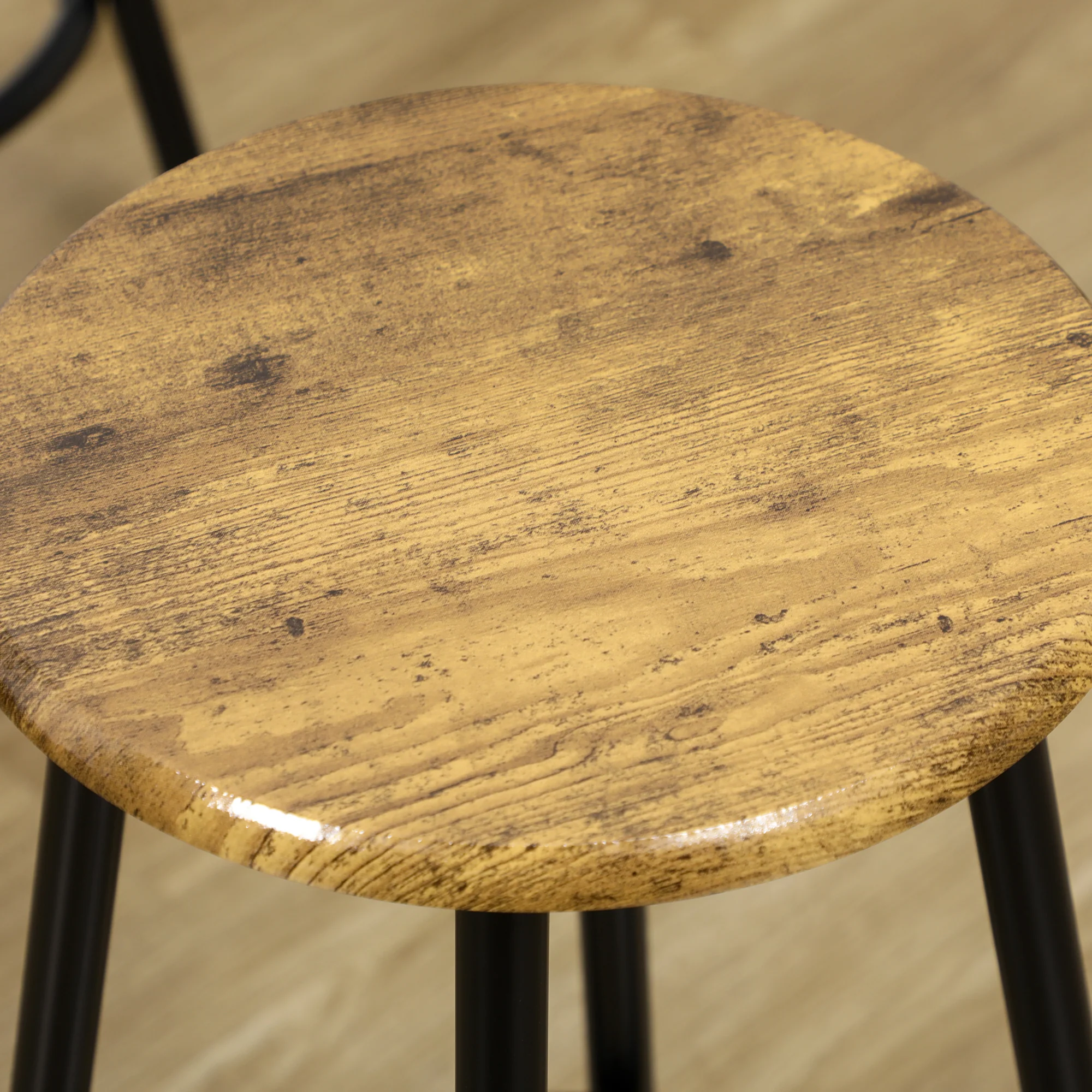 5 Piece Counter Height Bar Table and Chairs Set Bar Table with Stools Rustic Brown - Image 10