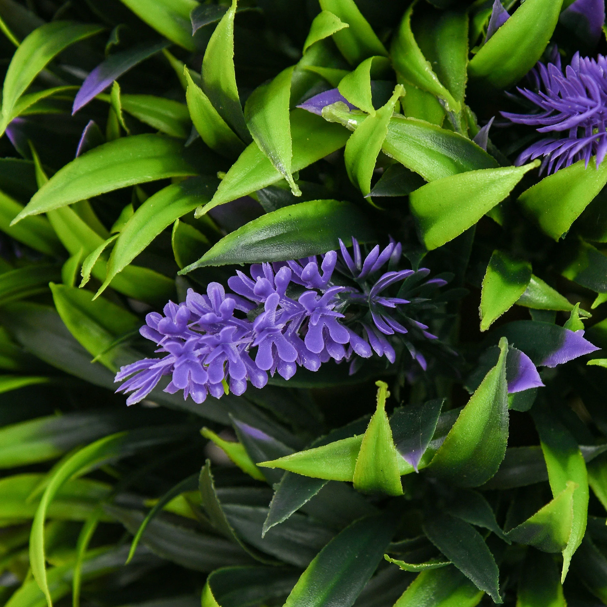 Set of 2 Decorative Artificial Plants Ball Trees with Lavender Flowers, 70cm, Green - Image 10