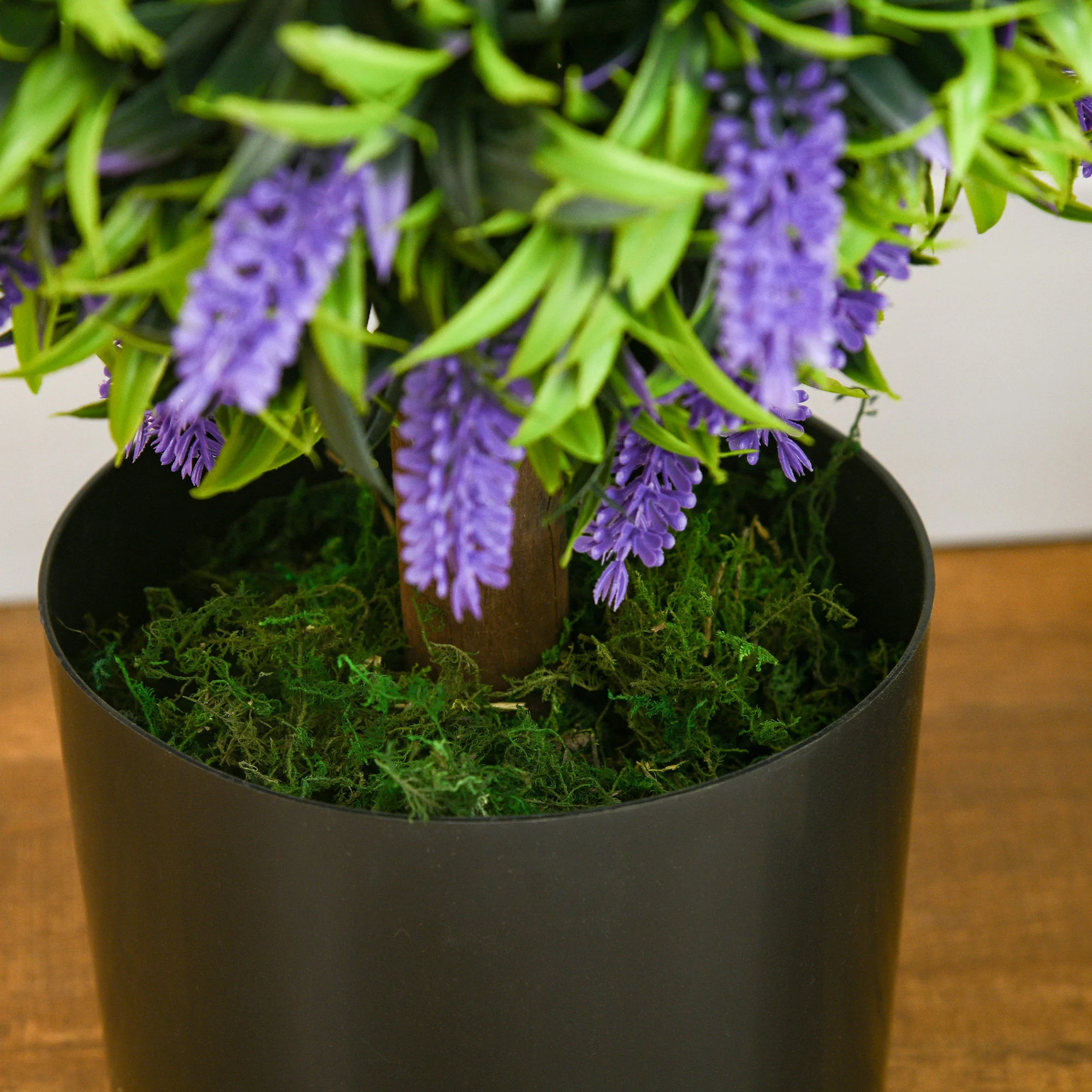 Set of 2 Decorative Artificial Plants Ball Trees with Lavender Flowers, 70cm, Green - Image 12