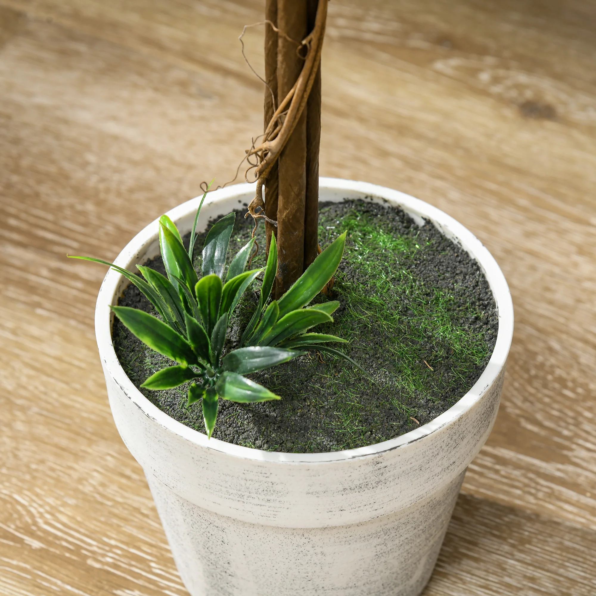 Set of 2 Decorative Artificial Plants Ball Trees with Lavender Flowers, 60cm, White - Image 11