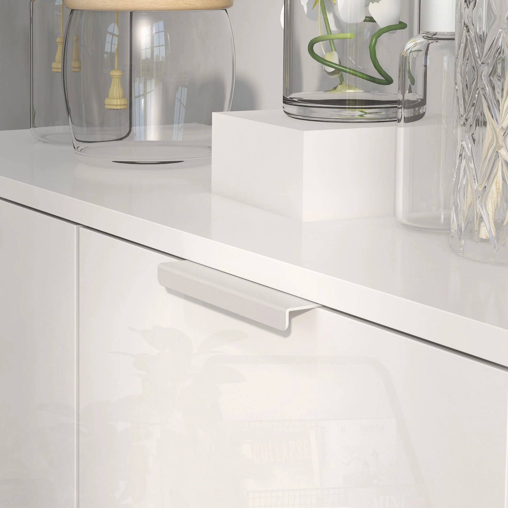 Compact Shoe Cabinet with Adjustable Shelves for 15-20 Pairs of Shoes, High Gloss White - Image 10
