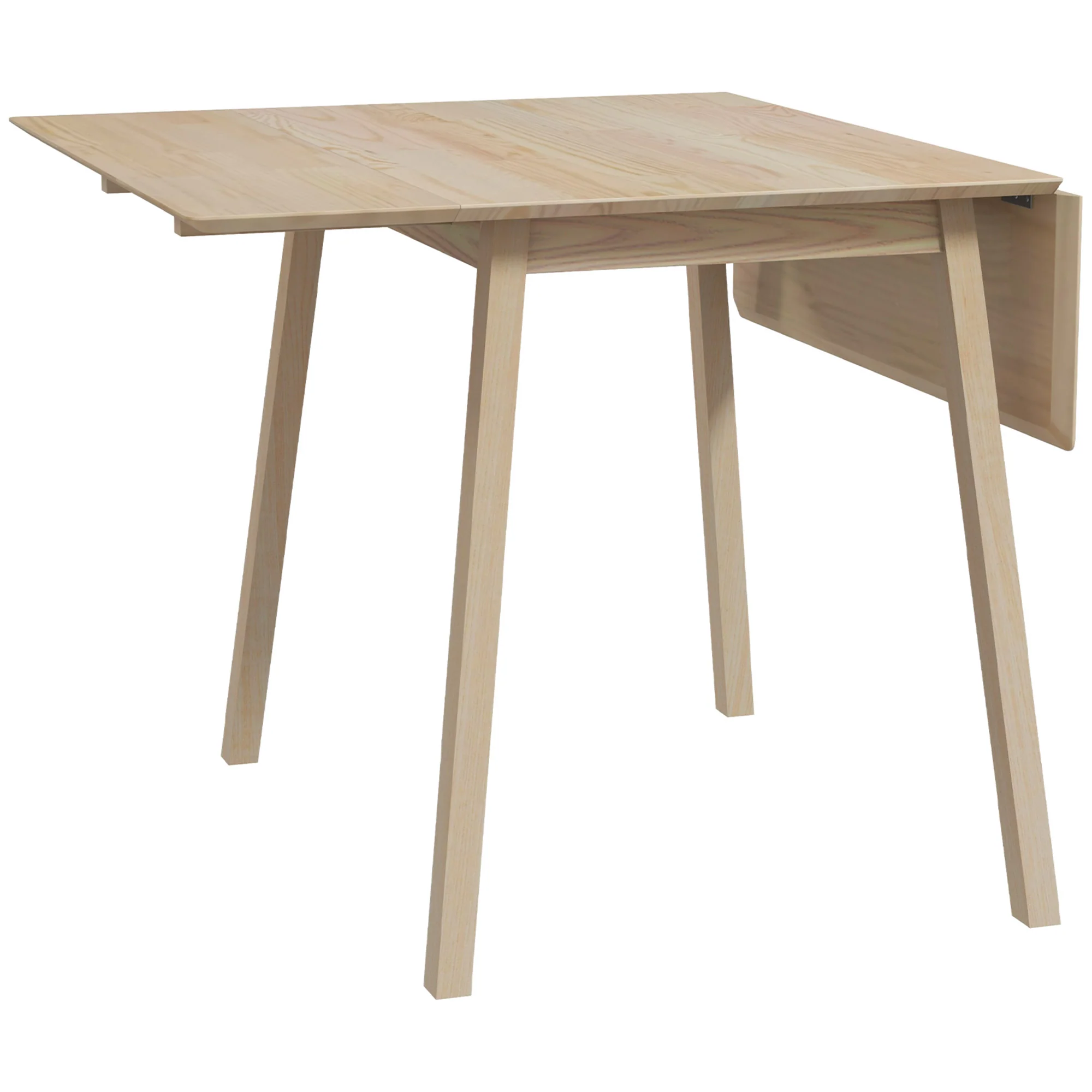 Solid Wood Folding Dining Table, Drop Leaf Table for 2-4 People, Natural Wood Finish - Image 2