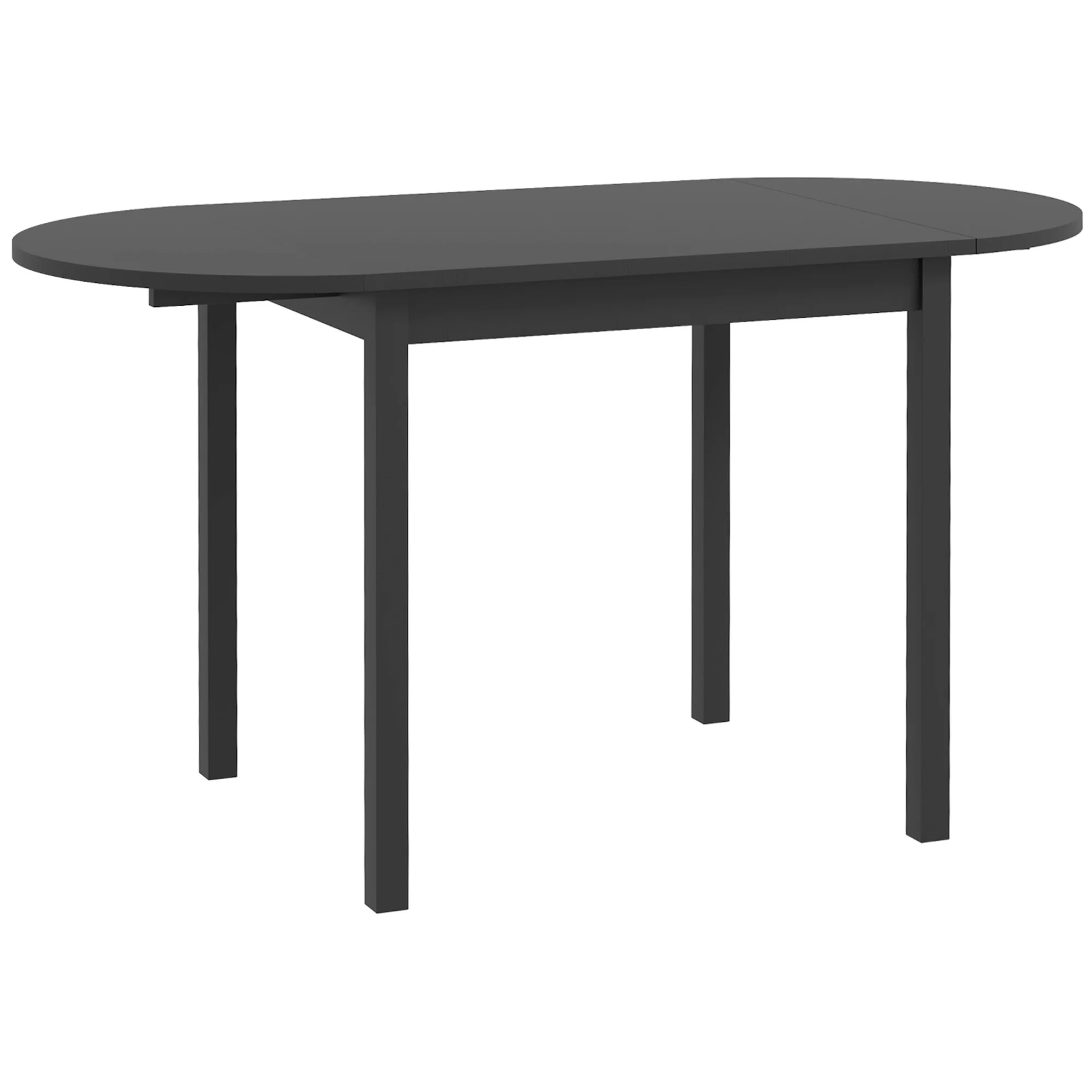 Solid Wood Drop Leaf Table for Small Spaces, Black - Image 2