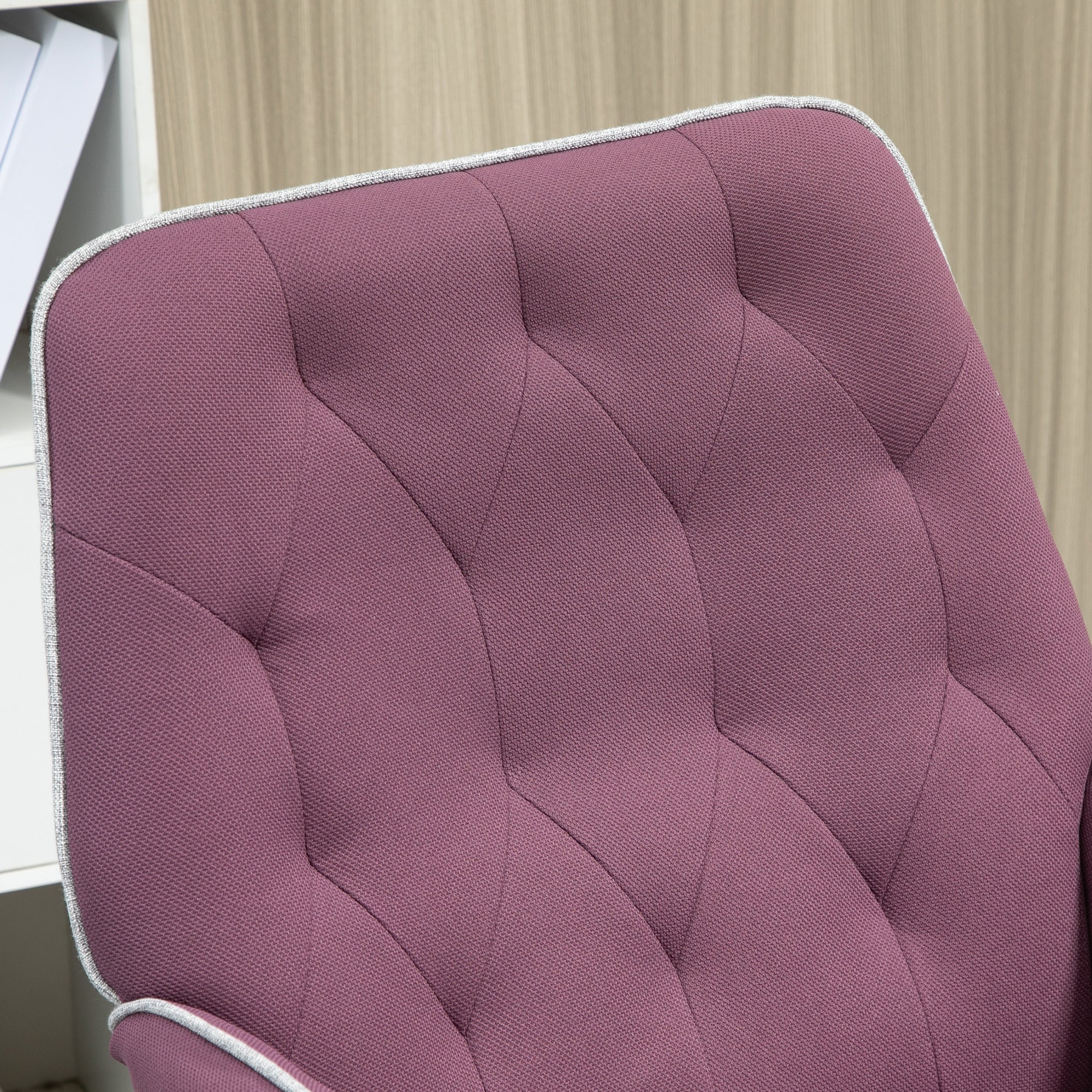 Spandex Home Office Chair Tufted Height Adjustable Desk Chair with Swivel Wheels Purple - Image 10