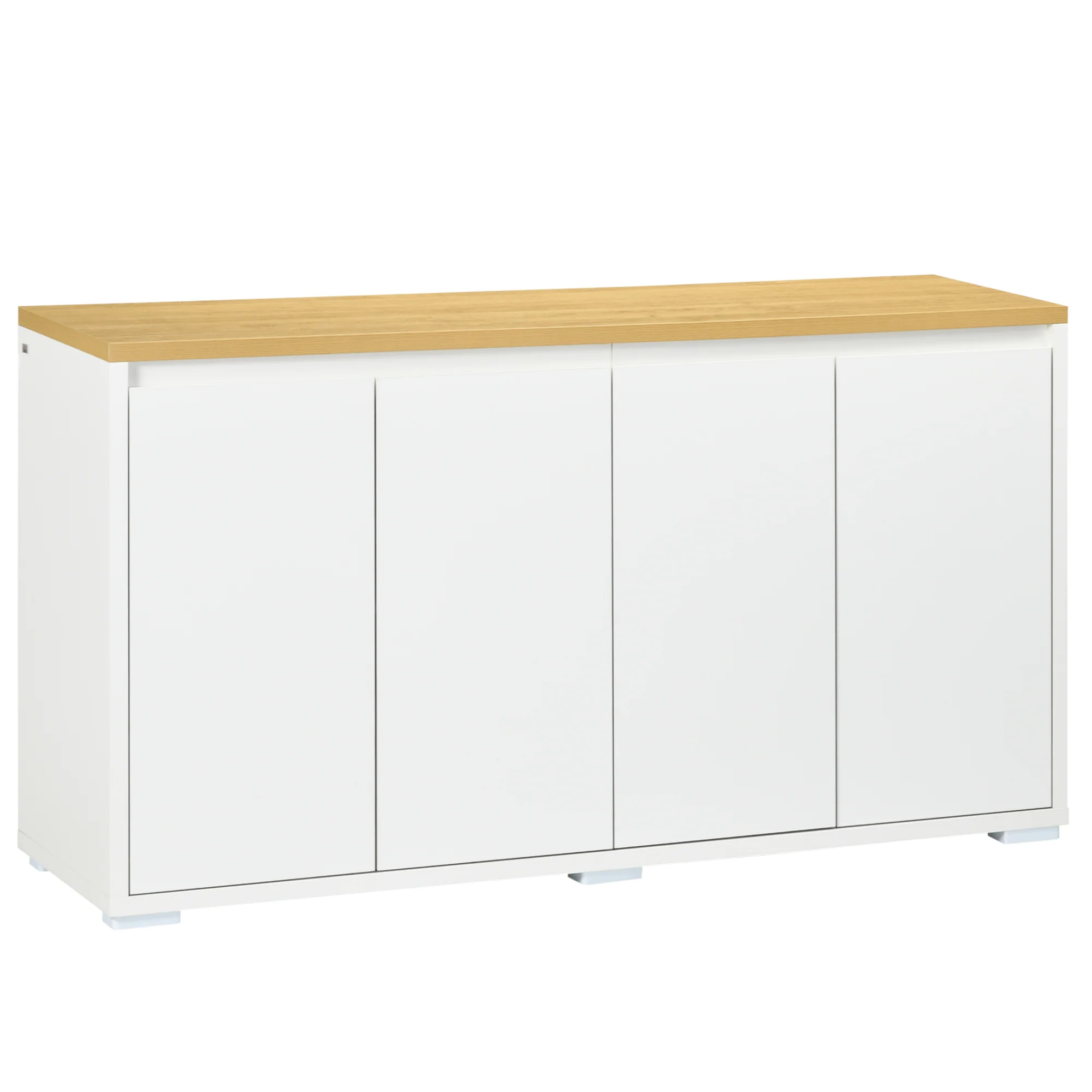 Sideboard with 4 Doors & Adjustable Shelves Kitchen Cabinet, White