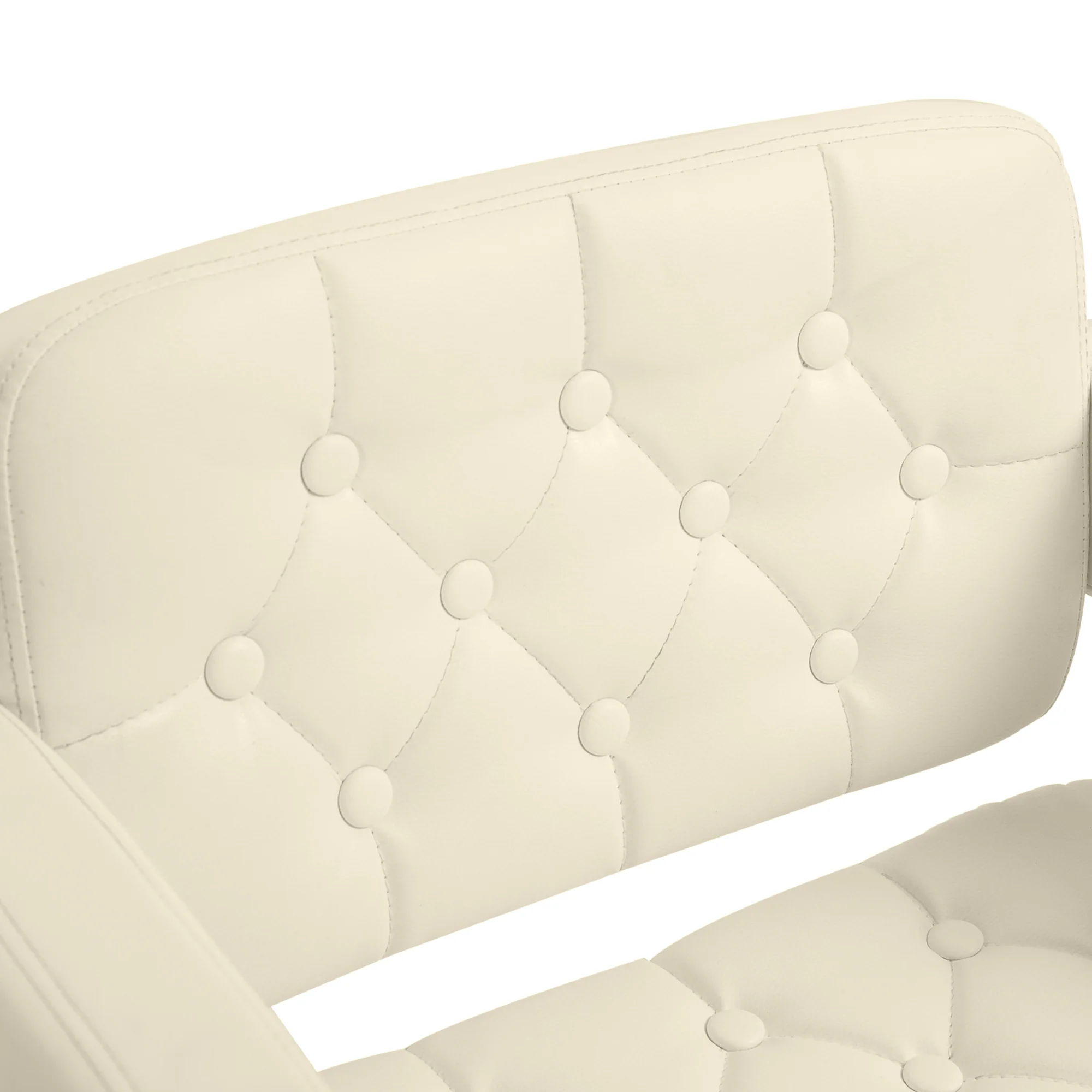 PU Leather Swivel Bar Stool with Extra Large Seat, Armrest and Footrest, Beige - Image 11