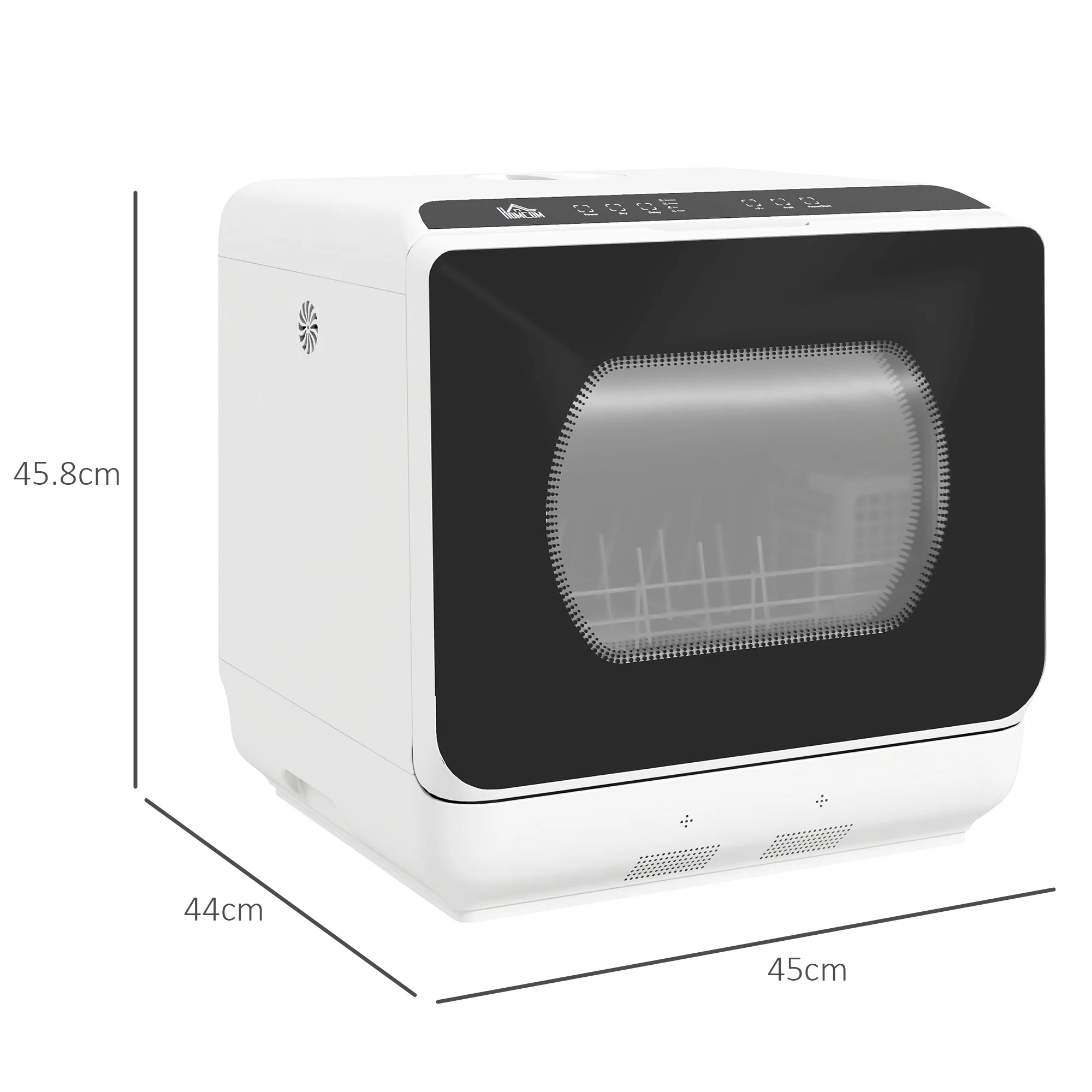 Table Top Dishwasher, Mini Countertop Dishwasher with Built-in 6L Water Tank, 6 Programs, White - Image 5