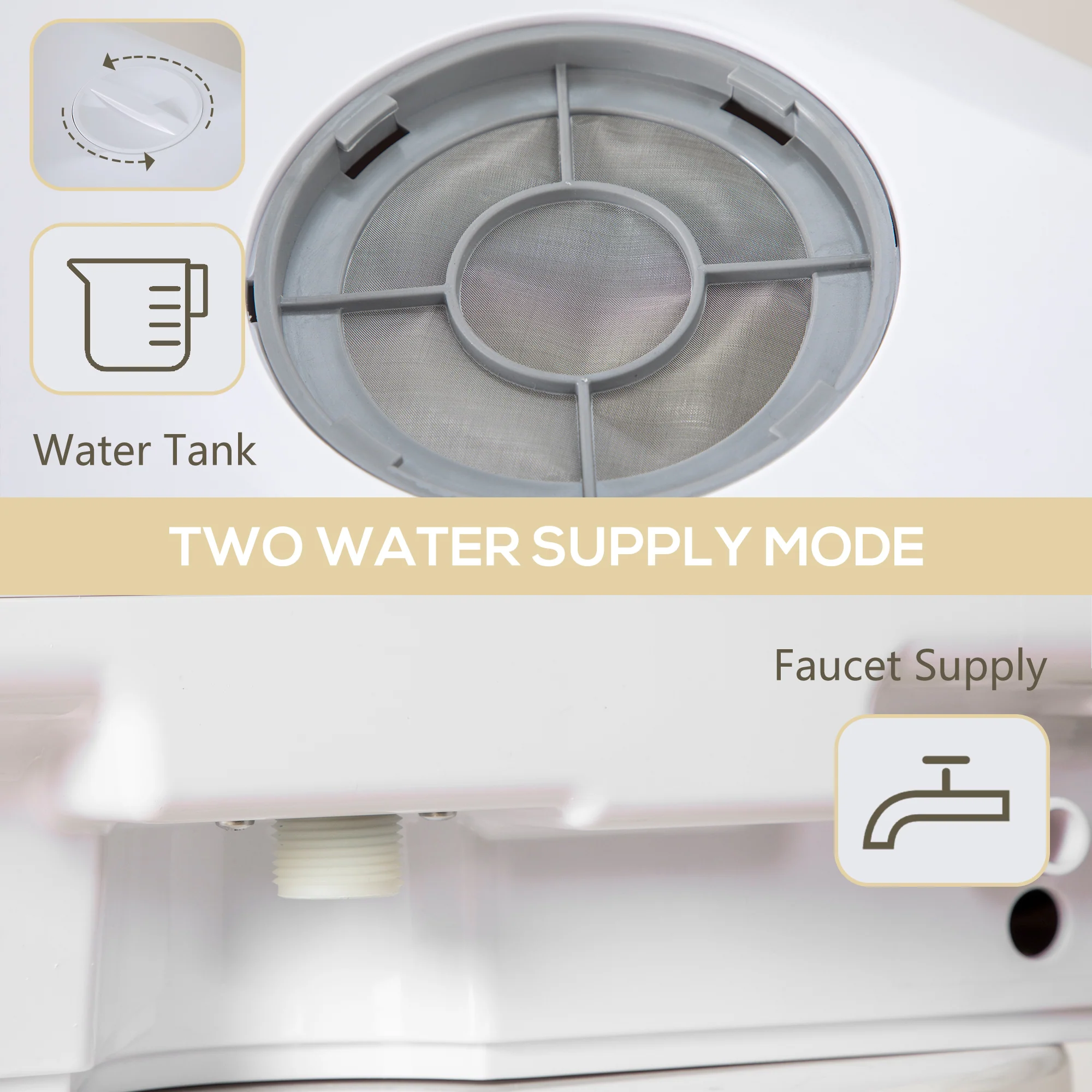 Table Top Dishwasher, Mini Countertop Dishwasher with Built-in 6L Water Tank, 6 Programs, White - Image 8