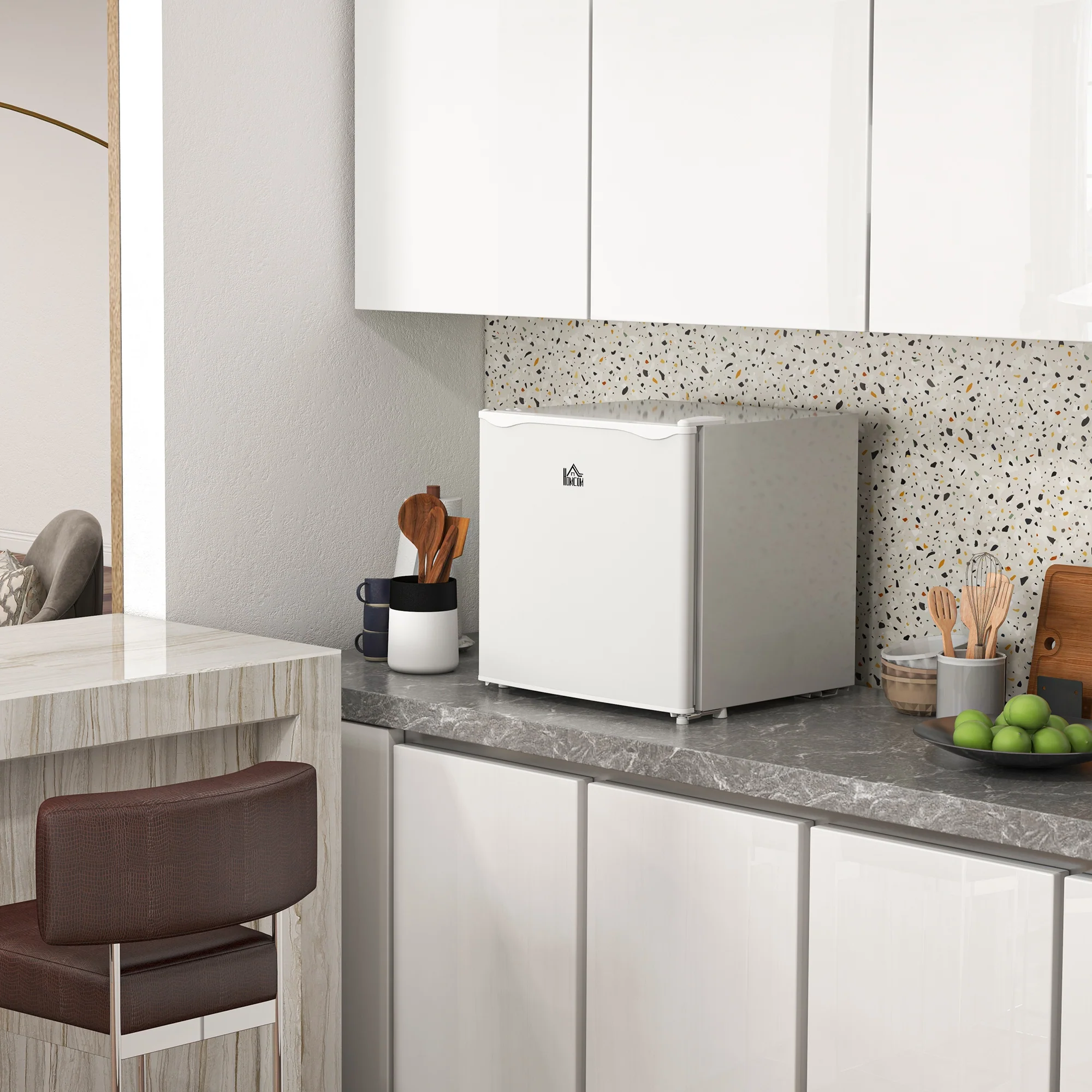35L Tabletop Mini Freezer with Reversible Door, Adjustable Temperature & Wire Shelf, White - Image 11