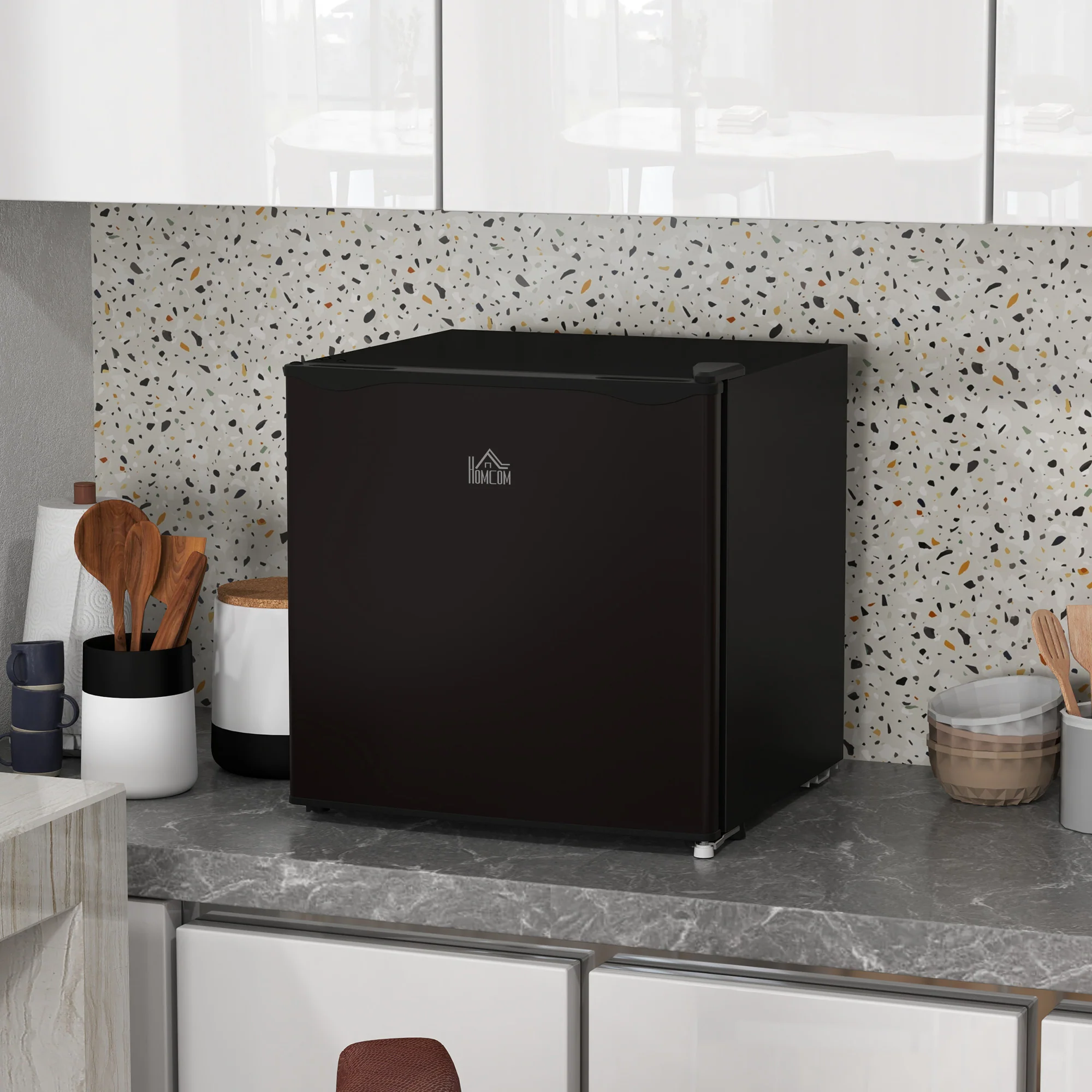 35L Tabletop Mini Freezer with Reversible Door, Adjustable Temperature & Wire Shelf, Black - Image 3