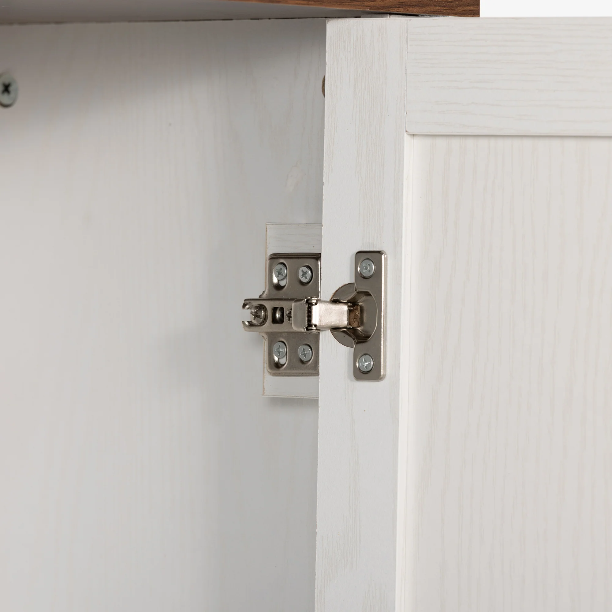 Bathroom Floor Cabinet, Freestanding Storage Cupboard with Door & Adjustable Shelves, White - Image 12
