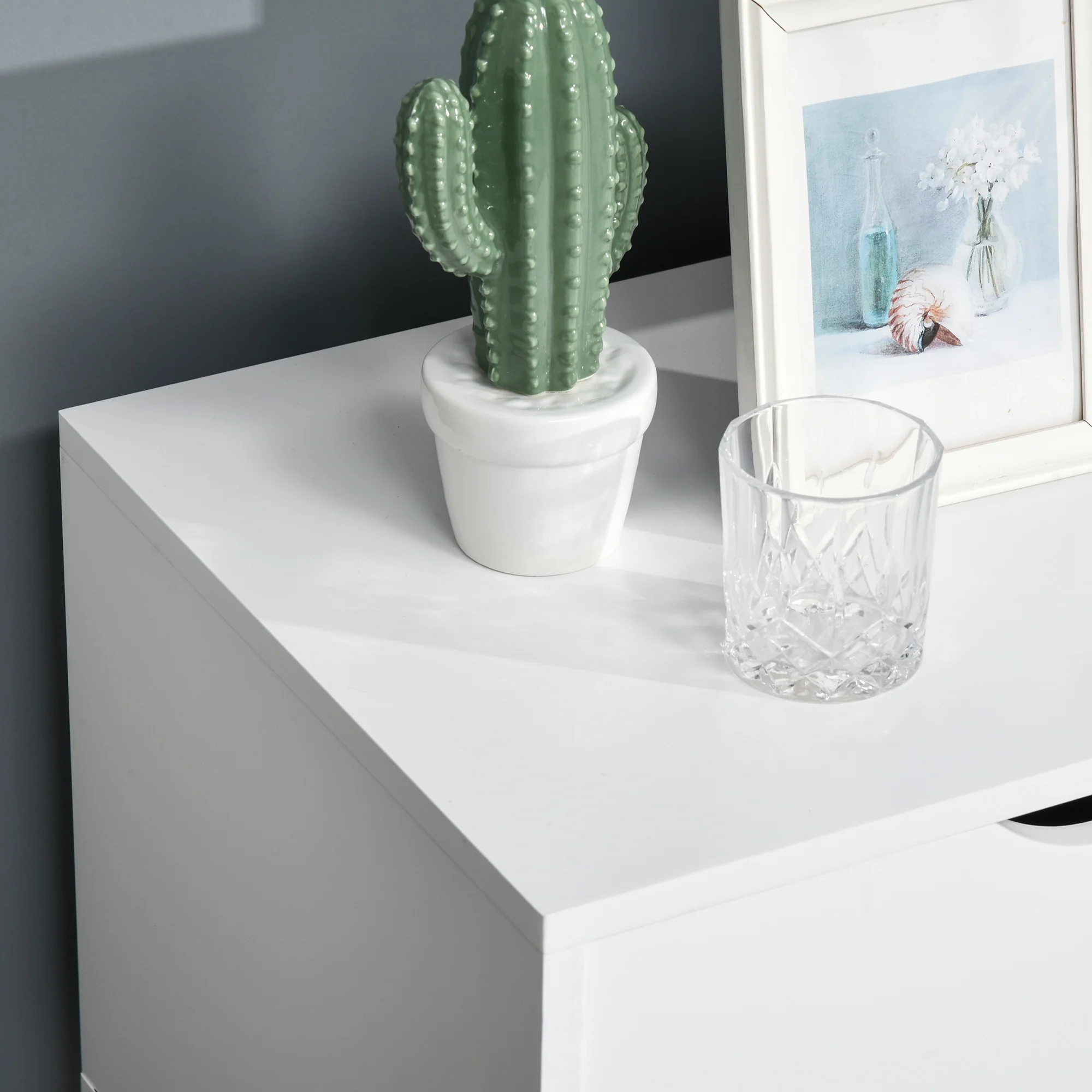 TV Stand Cabinet for TVs up to 65" with Storage Shelves & Entertainment Center, White - Image 10