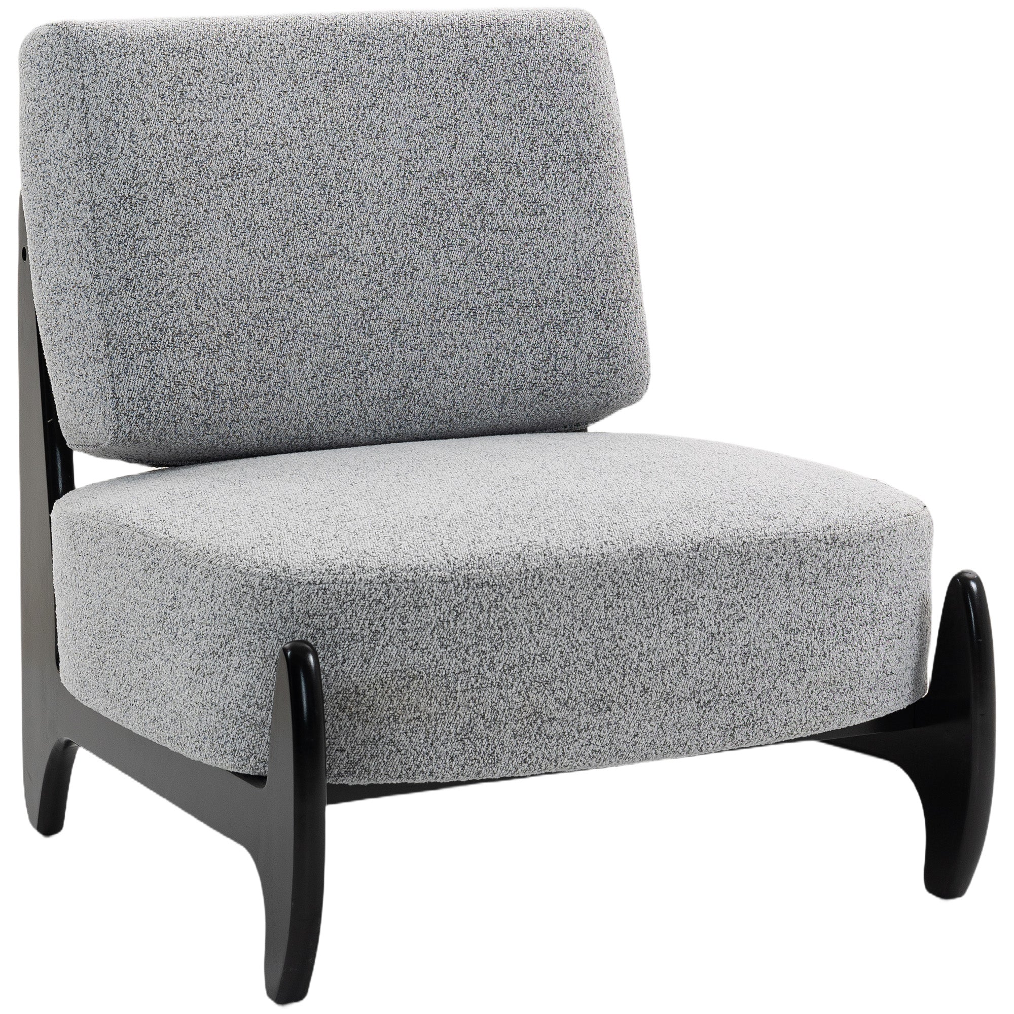Ultra-Wide Accent Chair with Rubber Wood Frame, Modern Chenille Upholstered Cushioned Chair, Grey - Image 12