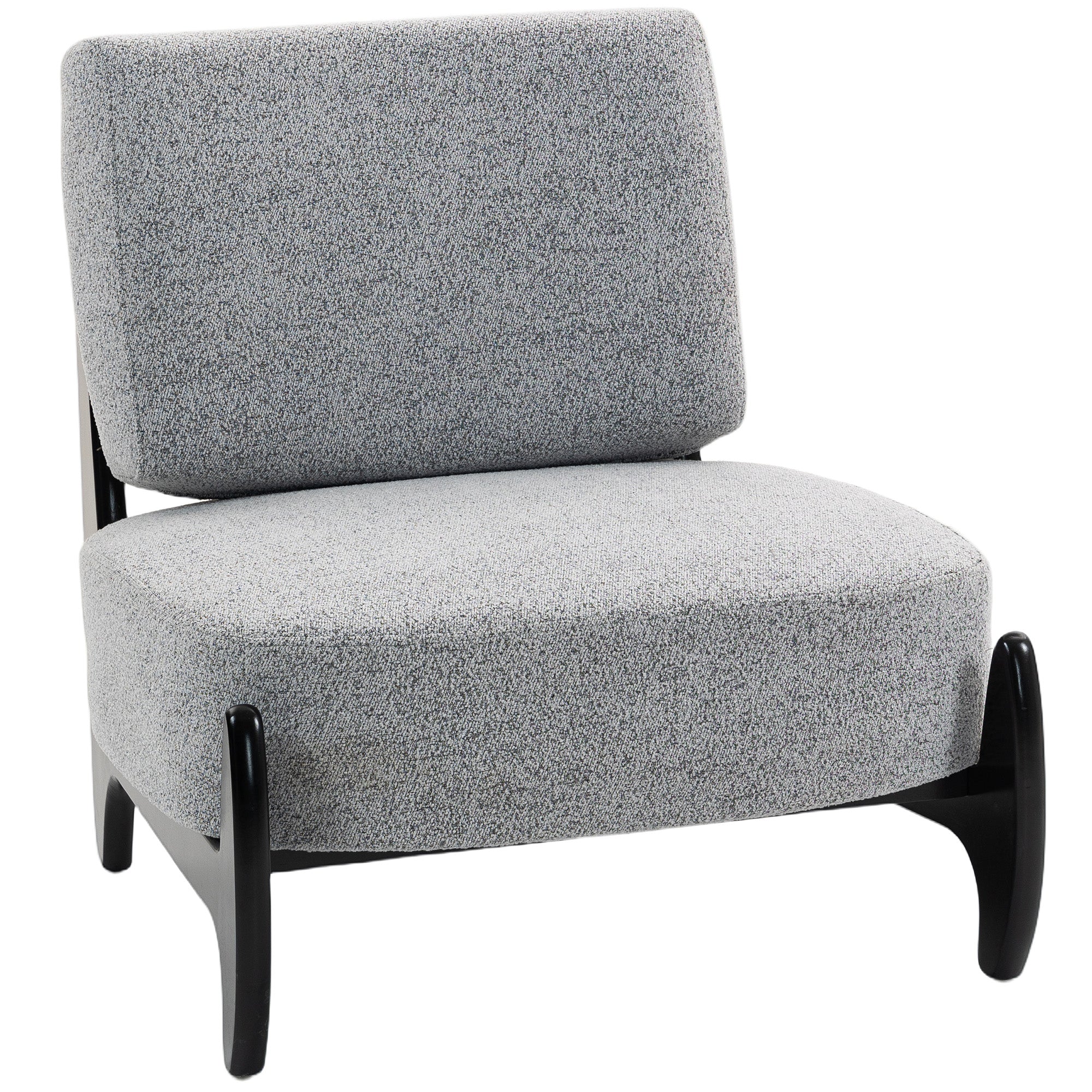 Ultra-Wide Accent Chair with Rubber Wood Frame, Modern Chenille Upholstered Cushioned Chair, Grey - Image 2