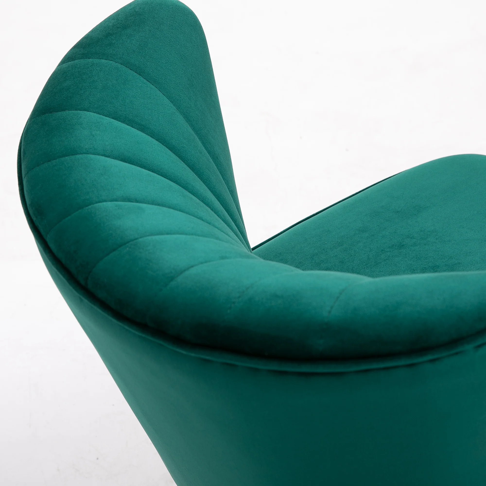 Velvet Accent Chair Occasional with Seat Padding, Curved Back & Wood Frame Legs, Green - Image 12