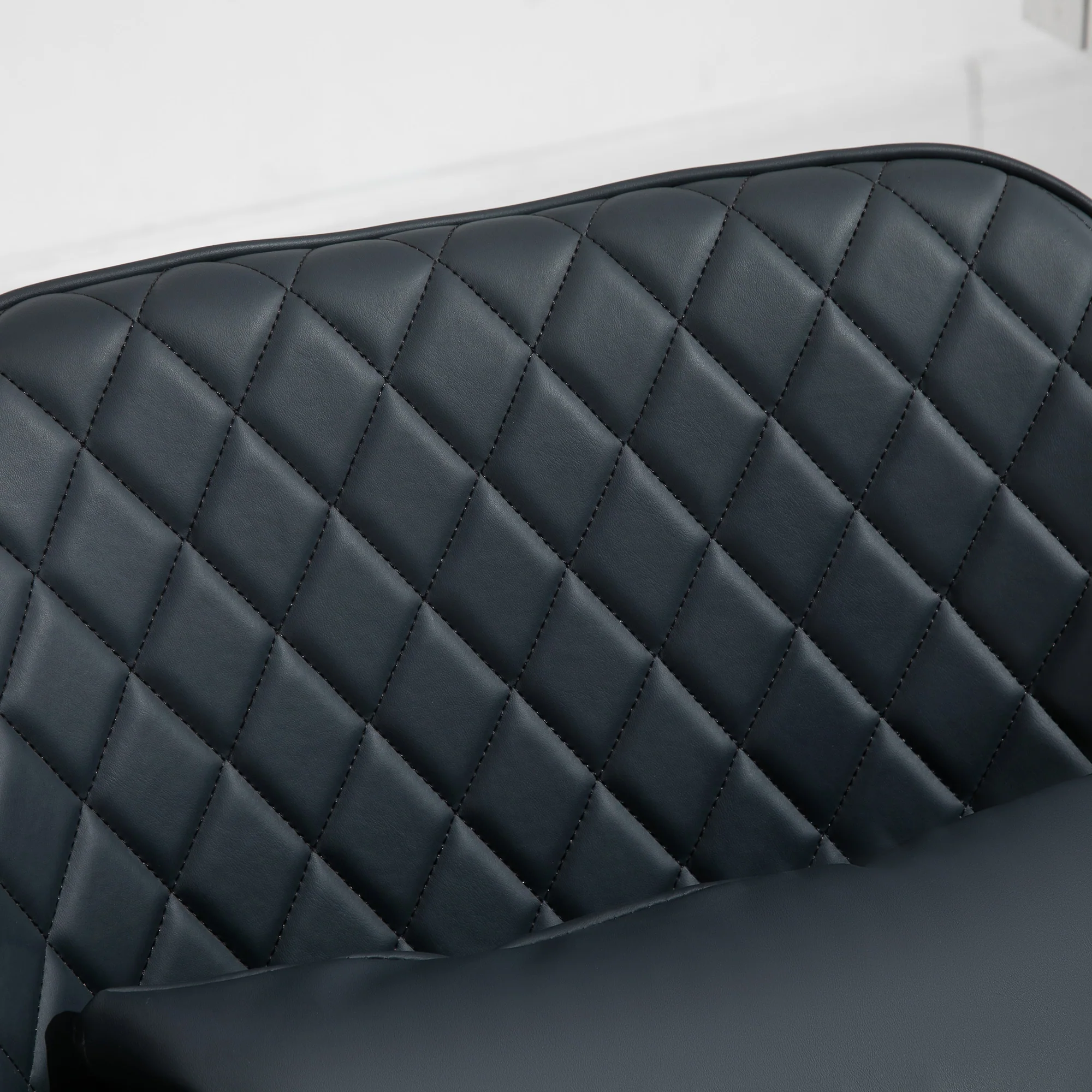 Velvet Makeup Chair with Massage Lumbar Pillow & Rolling Wheels for Bedroom, Home, Deep Blue - Image 11