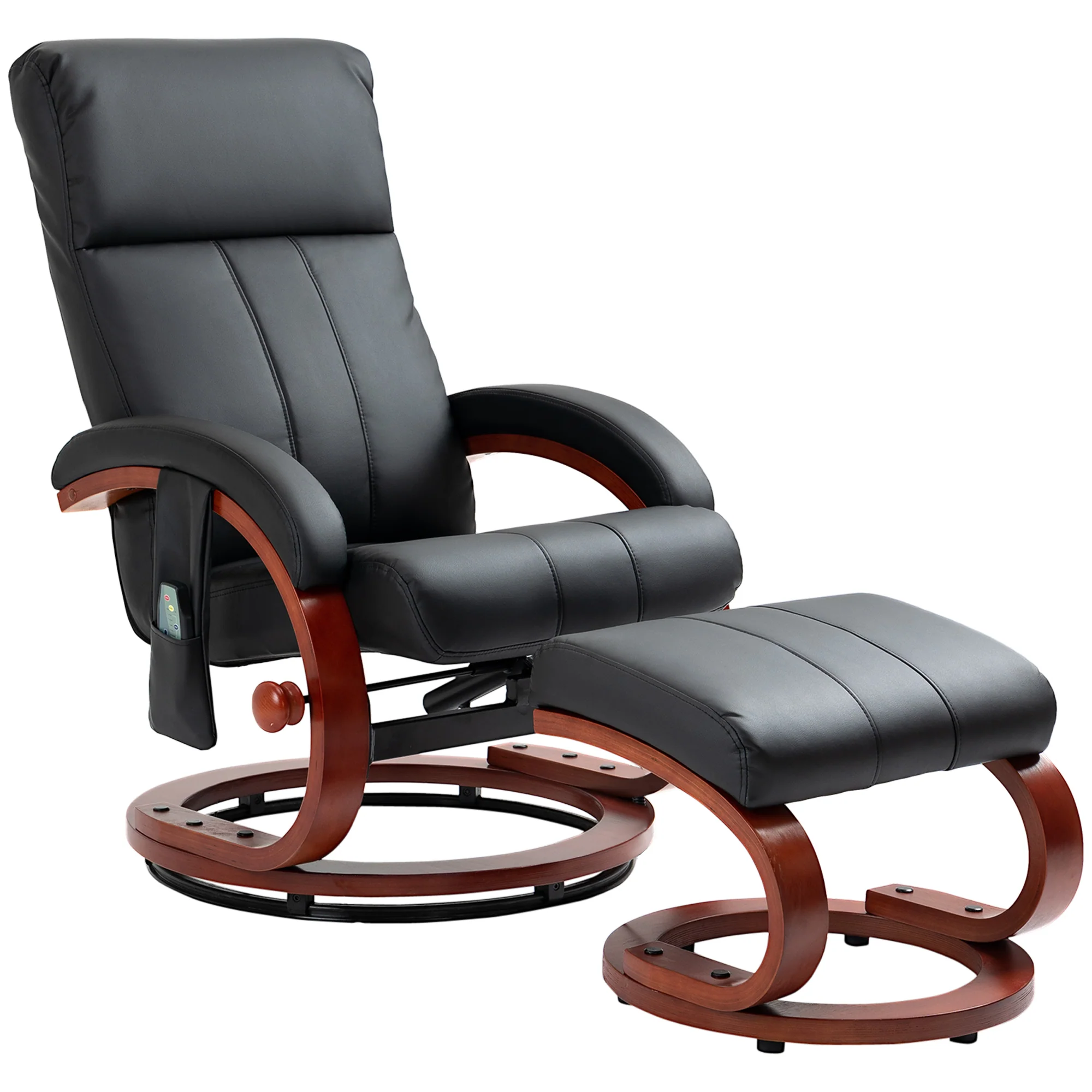 Vibration Recliner Chair with Ottoman and Remote 10 Vibration Points Black - Image 2
