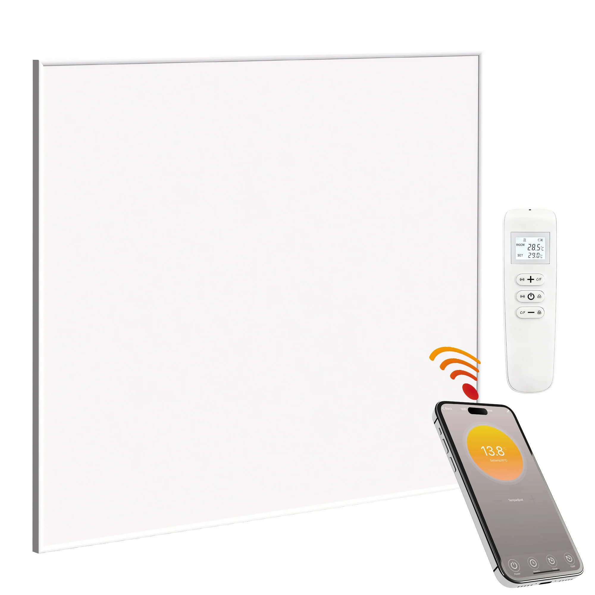 Wifi Enabled Smart Electric Heater, 170W Far Infrared Panel Heater, Low Energy, Voice Control, Adjustable Thermostat, White - Image 12