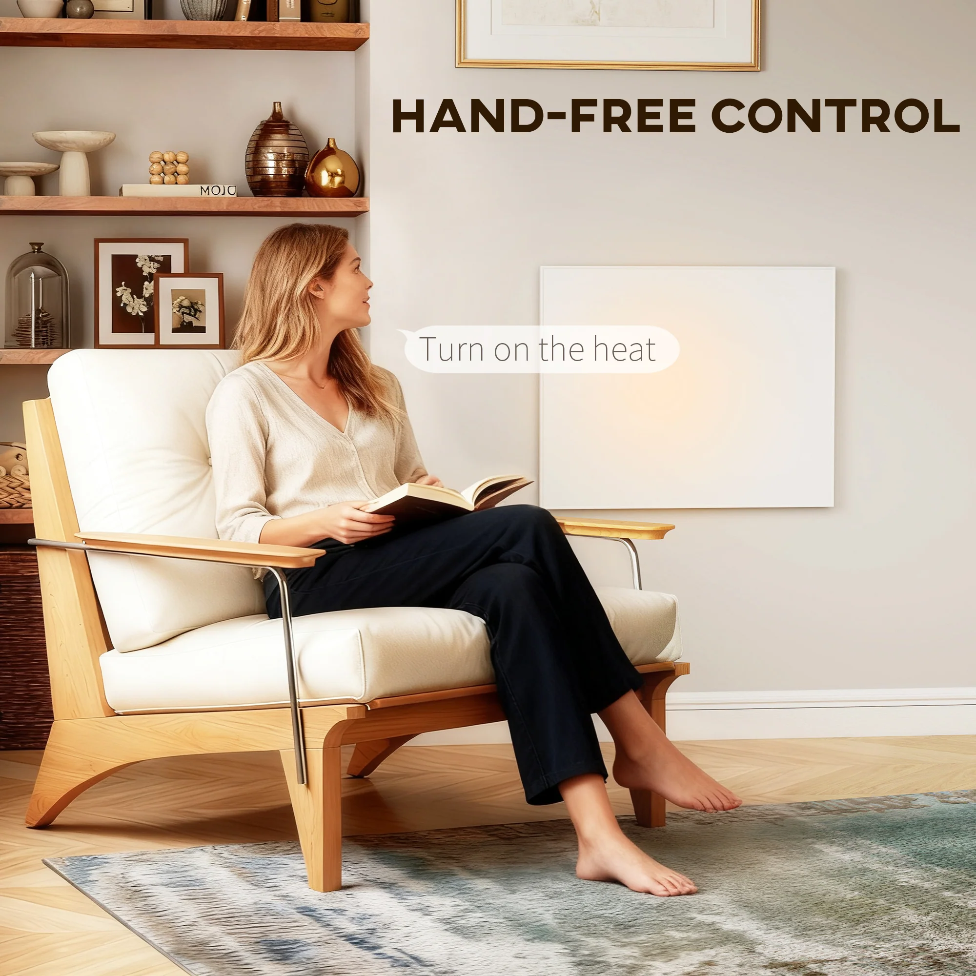 Wifi Enabled Smart Electric Heater, 170W Far Infrared Panel Heater, Low Energy, Voice Control, Adjustable Thermostat, White - Image 8