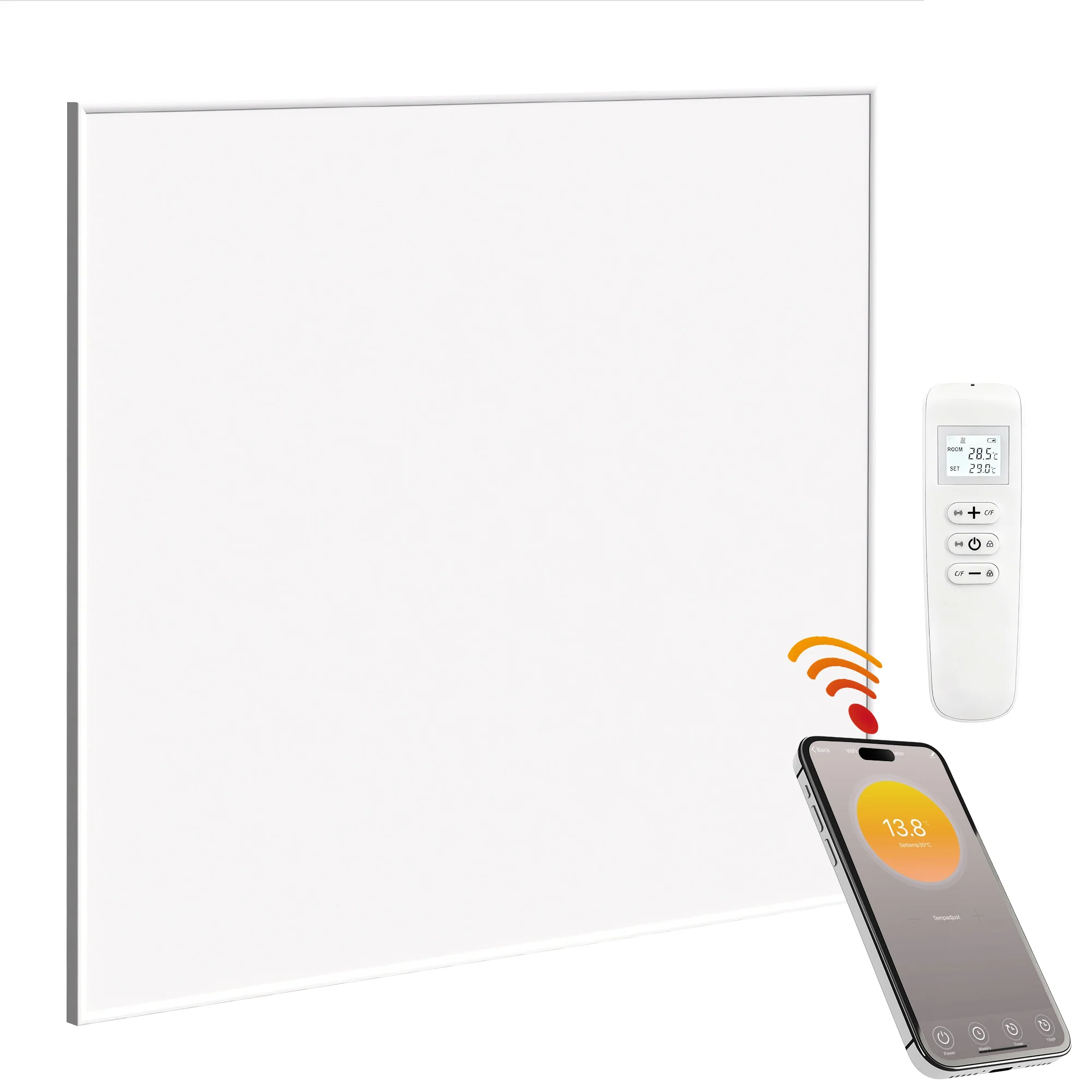 Wifi Enabled Smart Electric Heater, 520W Far Infrared Panel Heater, Low Energy, Voice Control, Adjustable Thermostat, White - Image 12